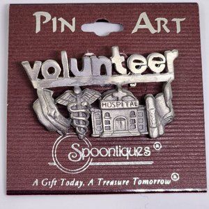 Vintage ULTRA CRAFT Hospital Volunteer Medical Pewter NOC Spoontiques Pin Brooch